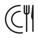 A plate and utensils icon