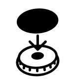 A burner cap and burner icon