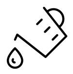 Water pouring from a measuring cup icon