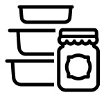 Jar and stacked bowls