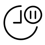 Clock with a pause button icon