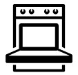 Oven with open door icon