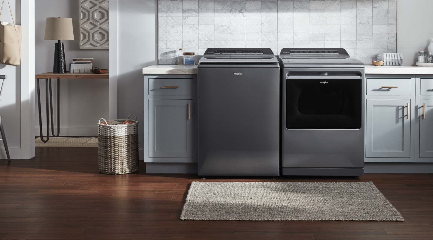 Whirlpool® washer and dryer set in laundry room Whirlpool® washer and dryer set in laundry room