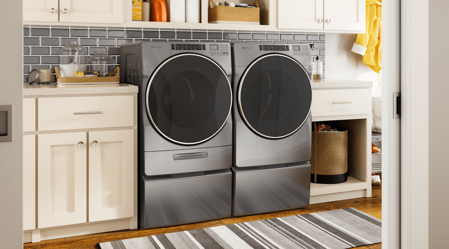 Whirlpool® washer and dryer set in laundry room Whirlpool® washer and dryer set in laundry room
