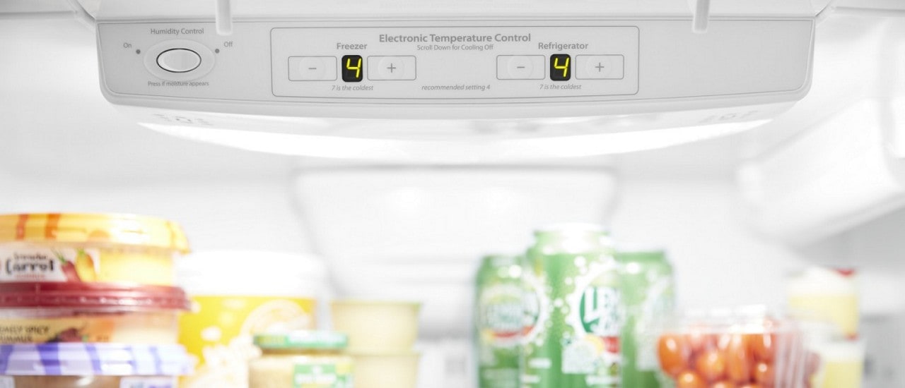 Electronic controls inside a refrigerator Electronic controls inside a refrigerator