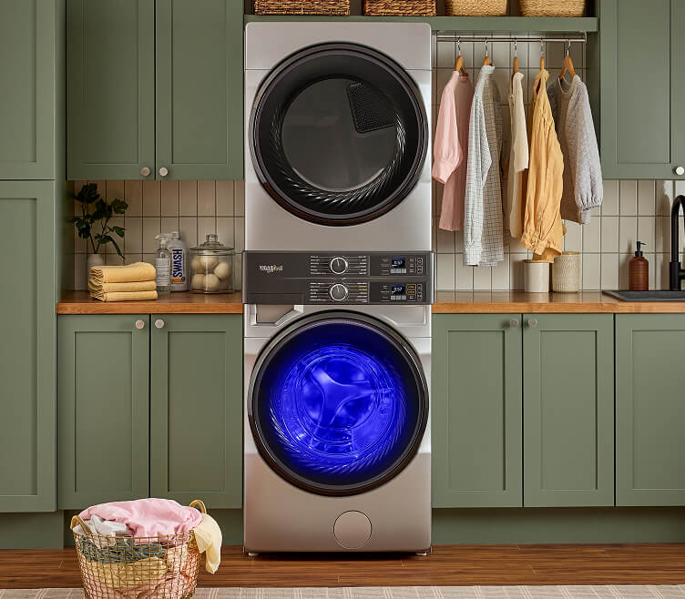 A Whirlpool® Stacked Laundry Center