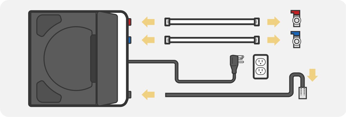 Washer installation overview diagram Washer installation overview diagram