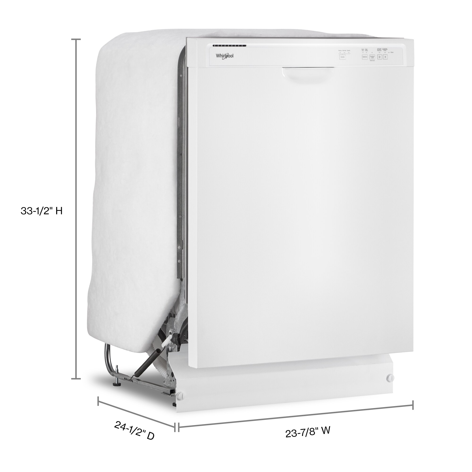 Quiet Dishwasher with Heated Dry and FactoryInstalled Power Cord White