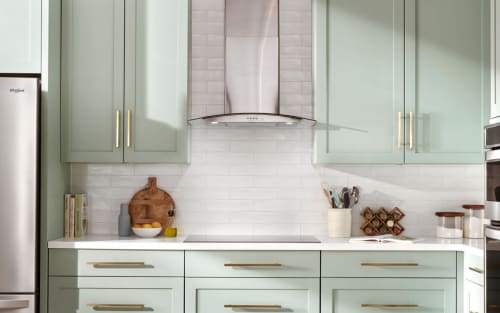 Range hood in a sleek, modern kitchen