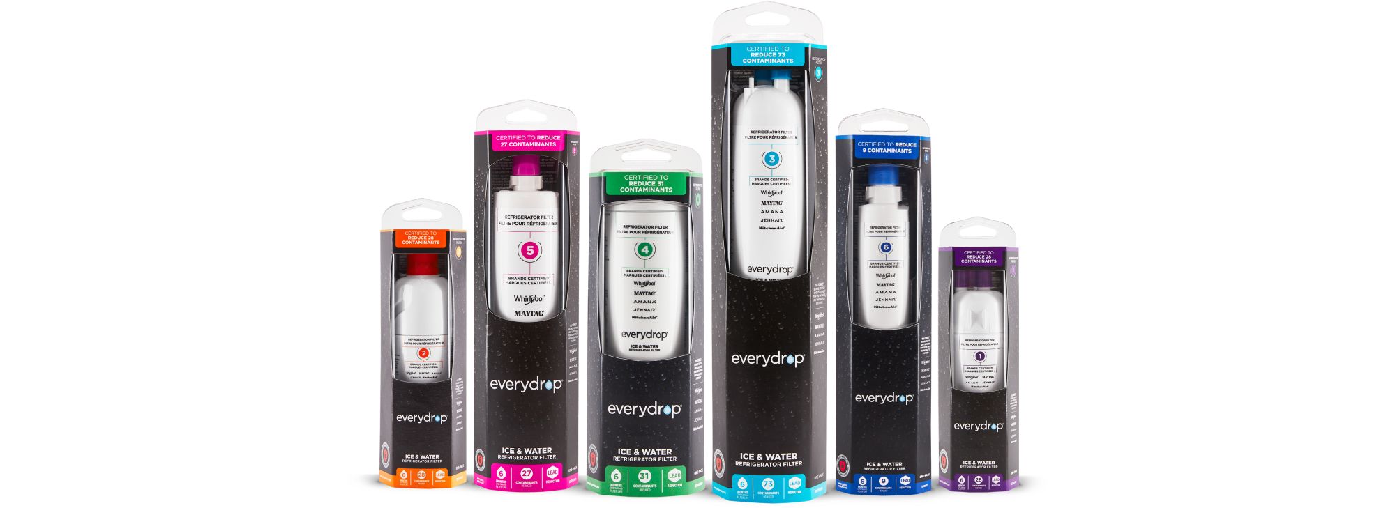 Filtres à eau EveryDrop® de gamme supérieure 1 à 6