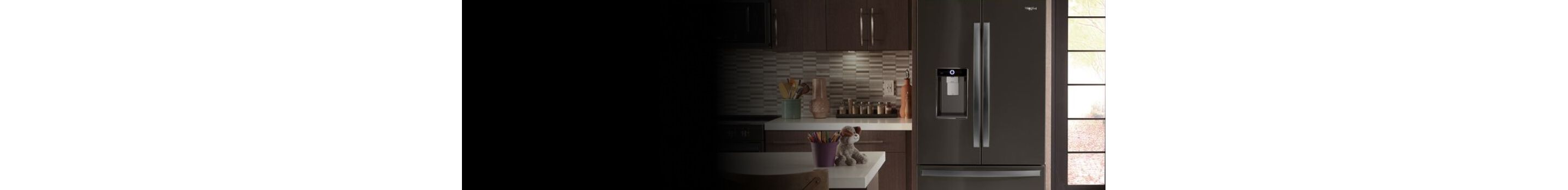 A French door refrigerator in a kitchen