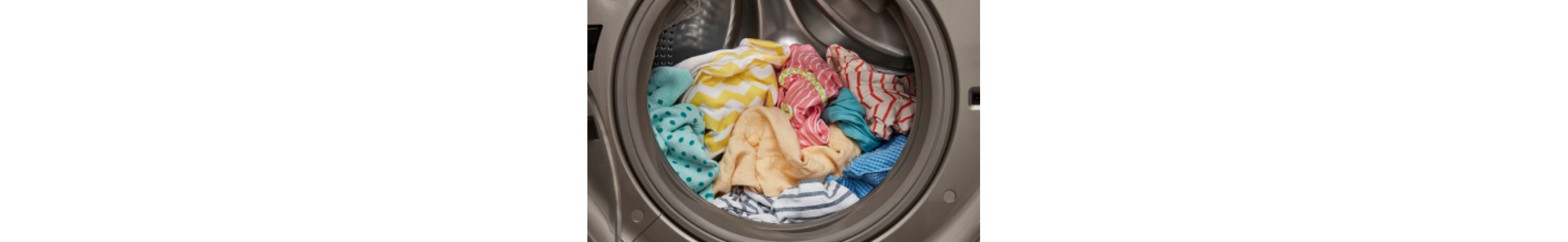Clothes inside a washing machine