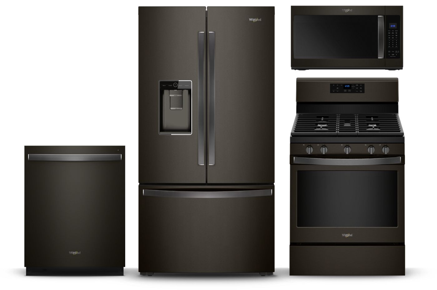 Black stove store and fridge