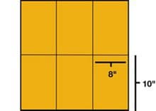 A diagram of 8 by 10 sections on cardboard.