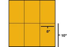 A diagram of 8 by 10 sections on cardboard.