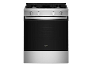 A Whirlpool®30-inch Gas Smart Range with Air Cooking Technology and Steam Clean