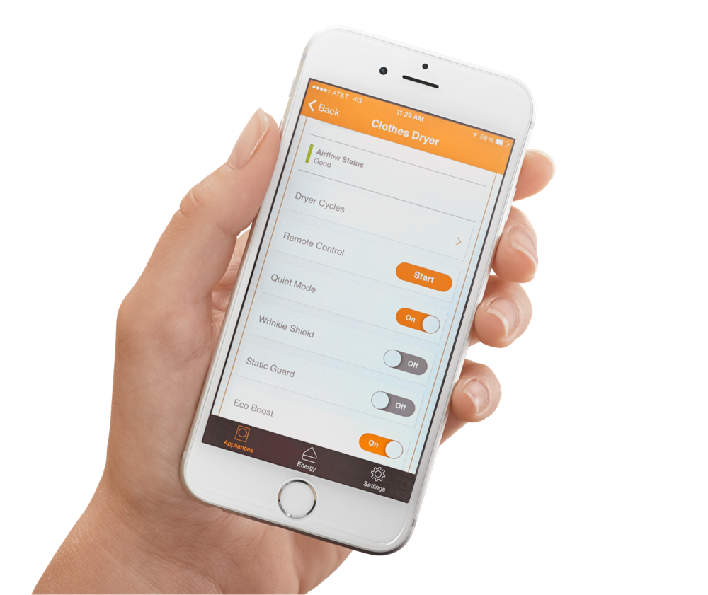 Manage dryer cycles from your phone.