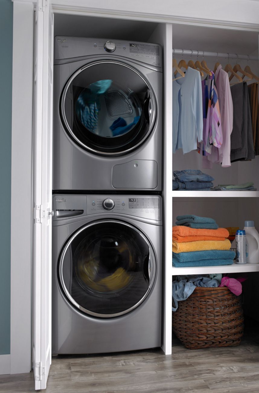 See how Whirlpool stackable options allow you to fit clothes dryers in small spaces.