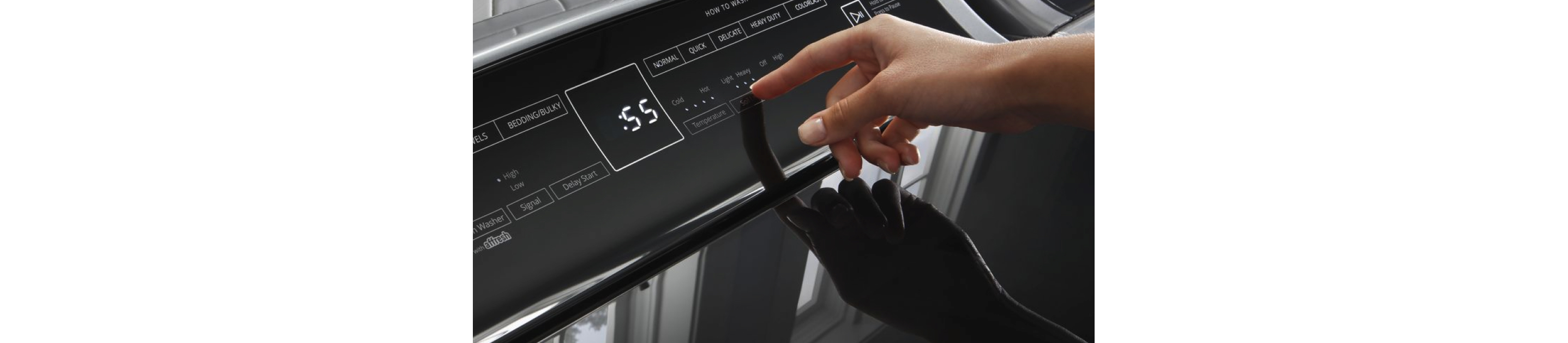 Top load laundry with Intuitive Touch Controls