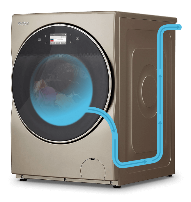 Drains water from washer and dryer drum.