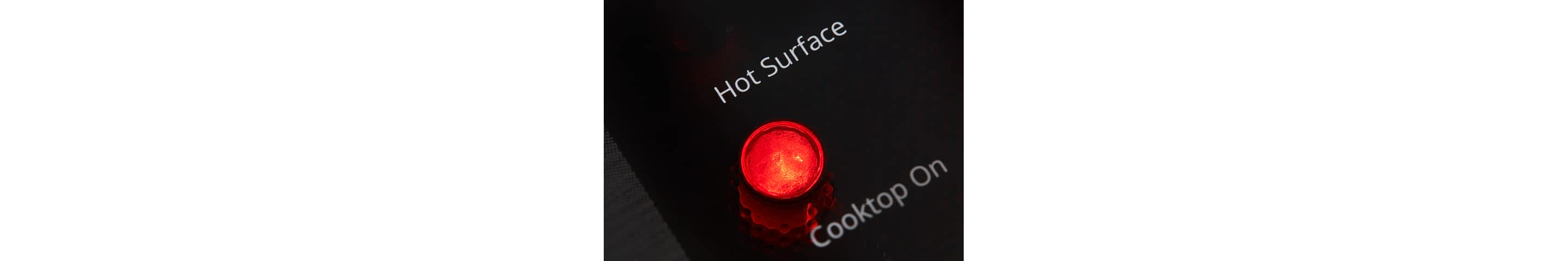 Closeup of an electric element turned on