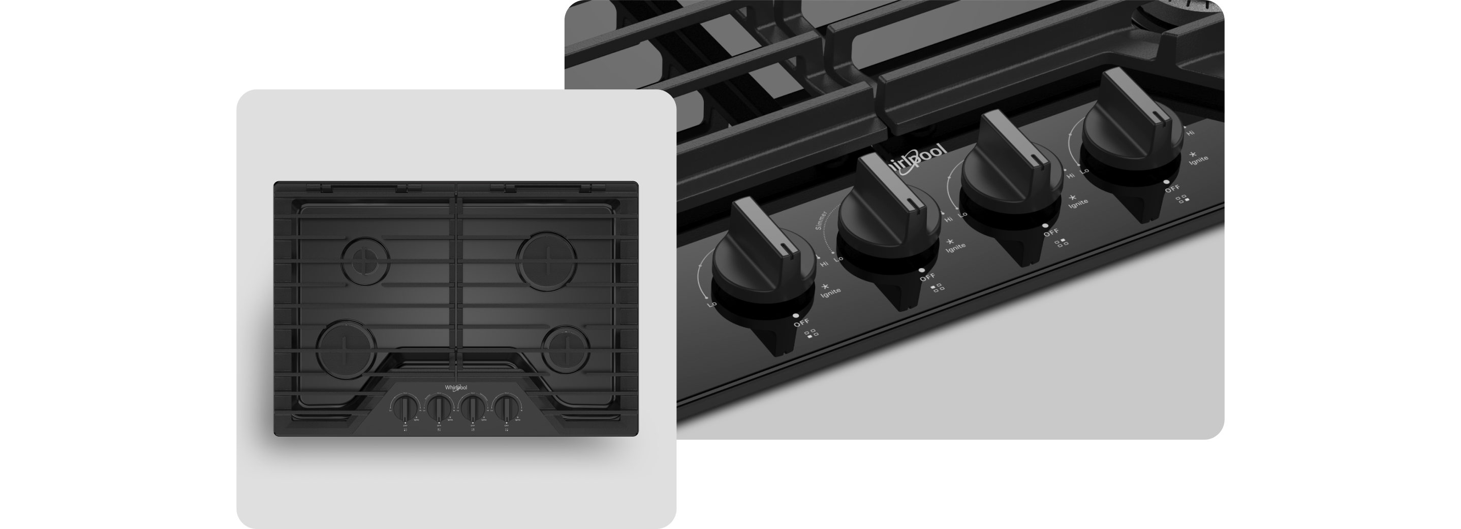 A Whirlpool® Cooktop with a Black Finish