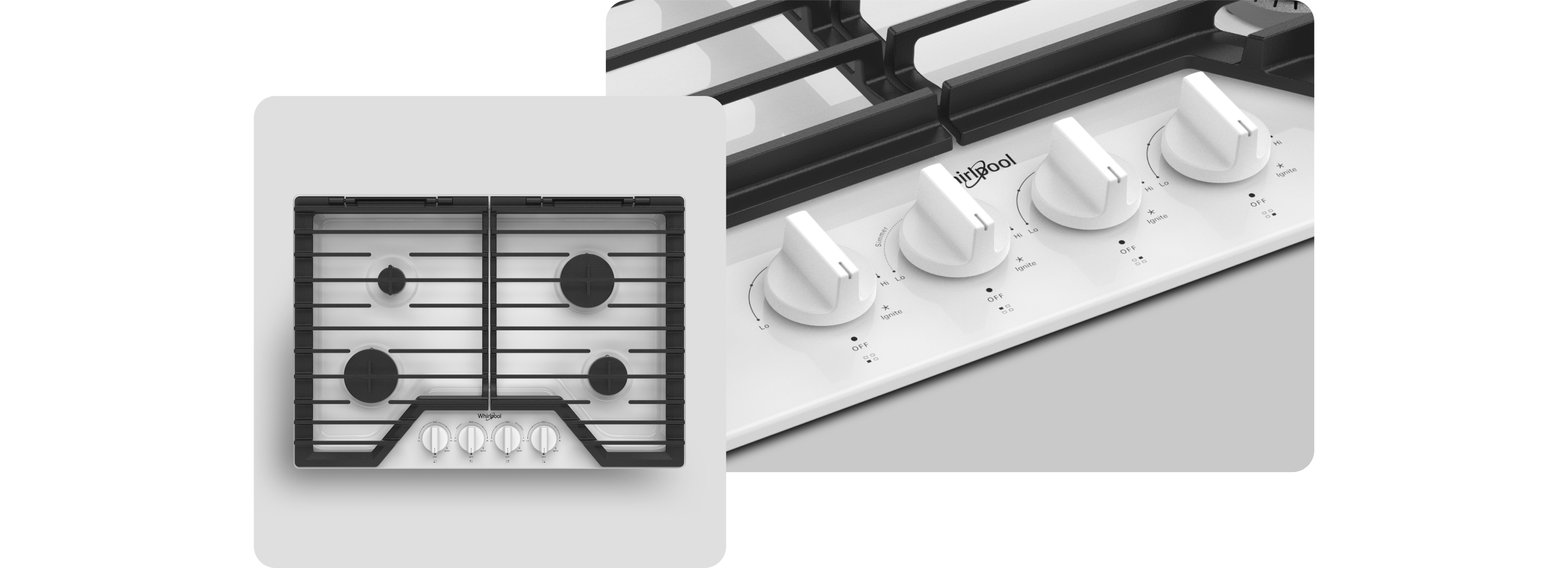 A Whirlpool® Cooktop with a White Finish