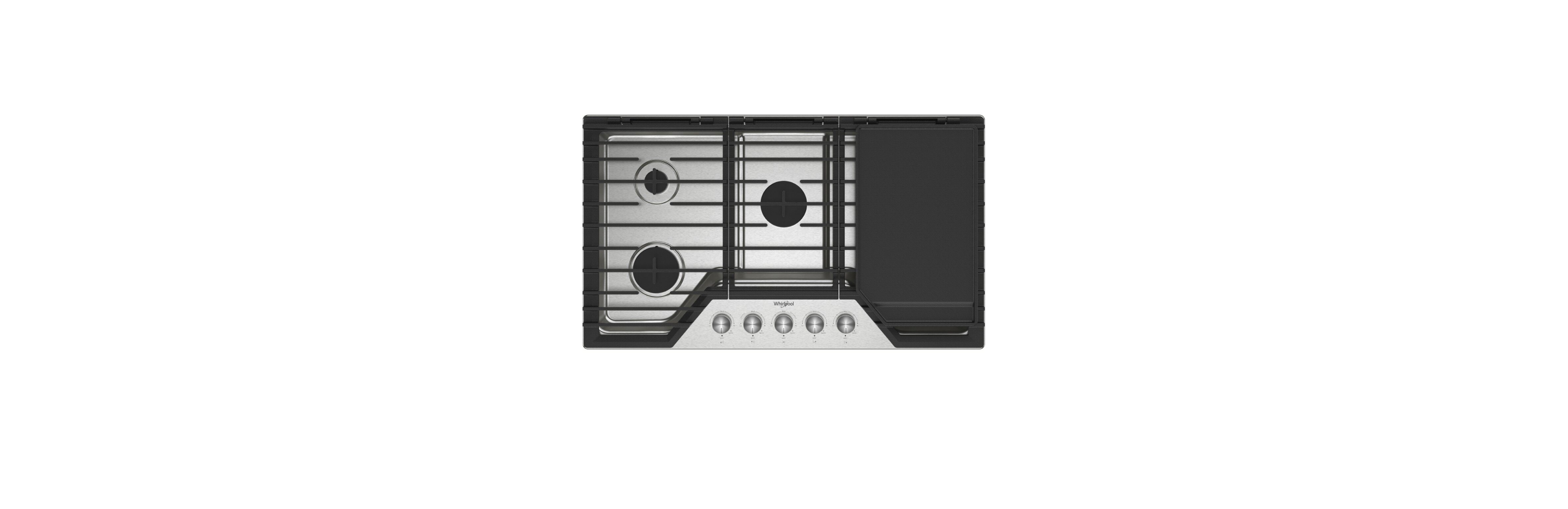 A Whirlpool® Premium Gas Cooktop