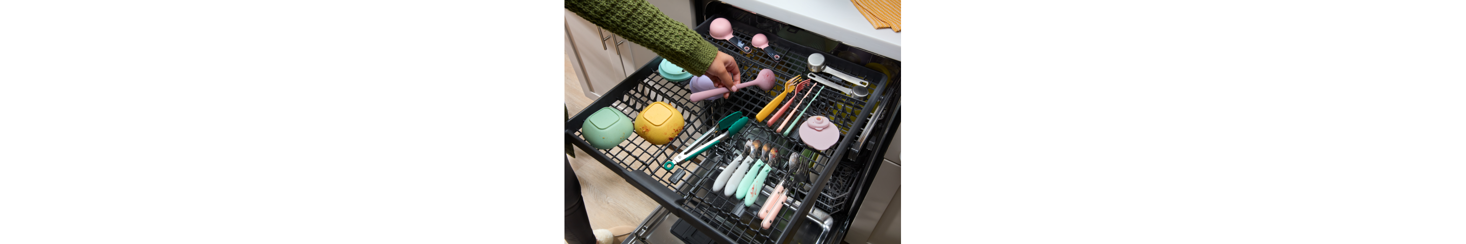 A loaded 3rd Rack in a Whirlpool® Dishwasher