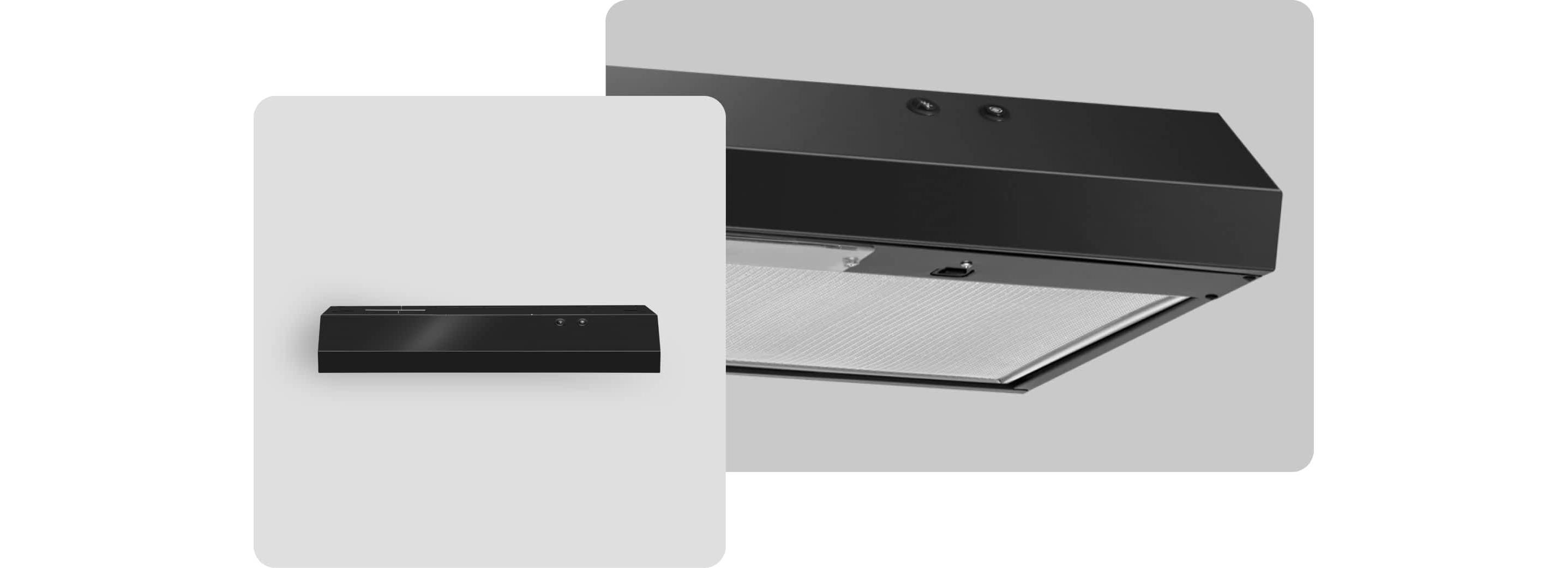 A Whirlpool® Hood with a Black Finish