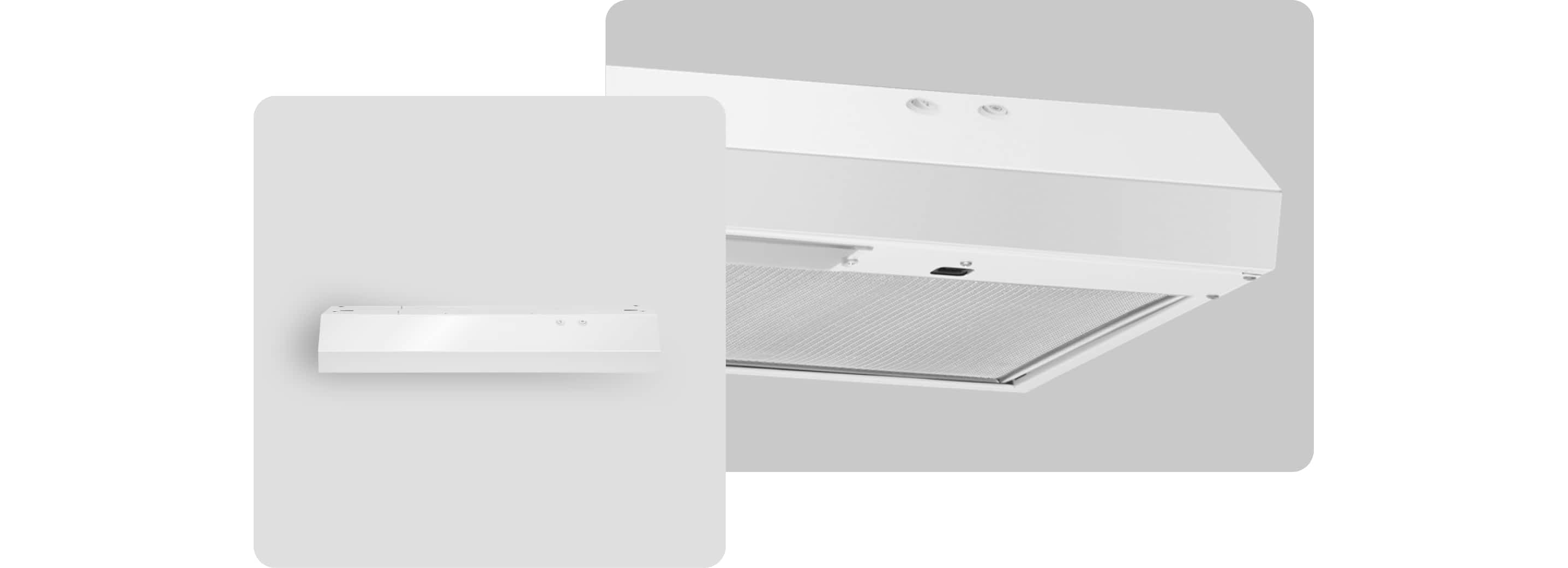 A Whirlpool® Hood with a White Finish