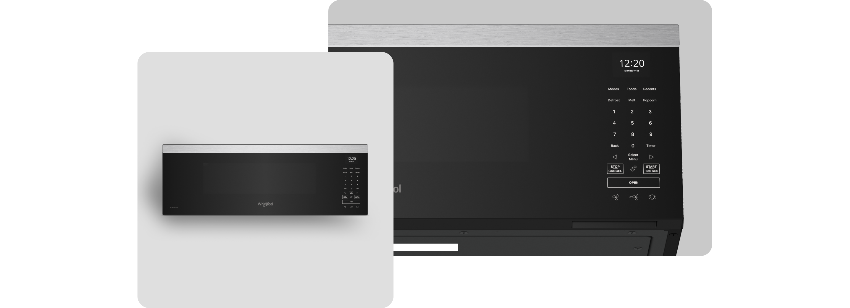 A Whirlpool® Microwave with a Fingerprint-Resistant Stainless Finish