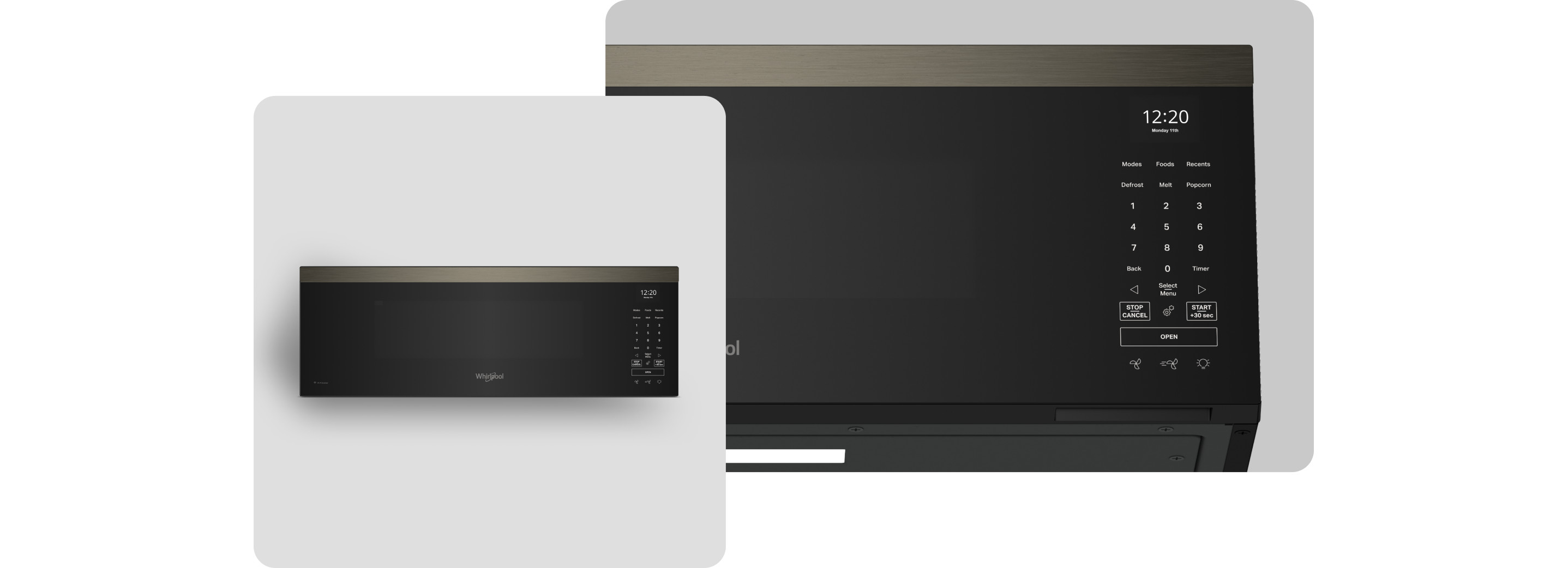A Whirlpool® Microwave with a Fingerprint-Resistant Black Stainless Finish