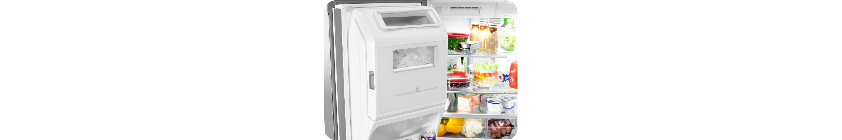 A Whirlpool® Refrigerator interior ice maker