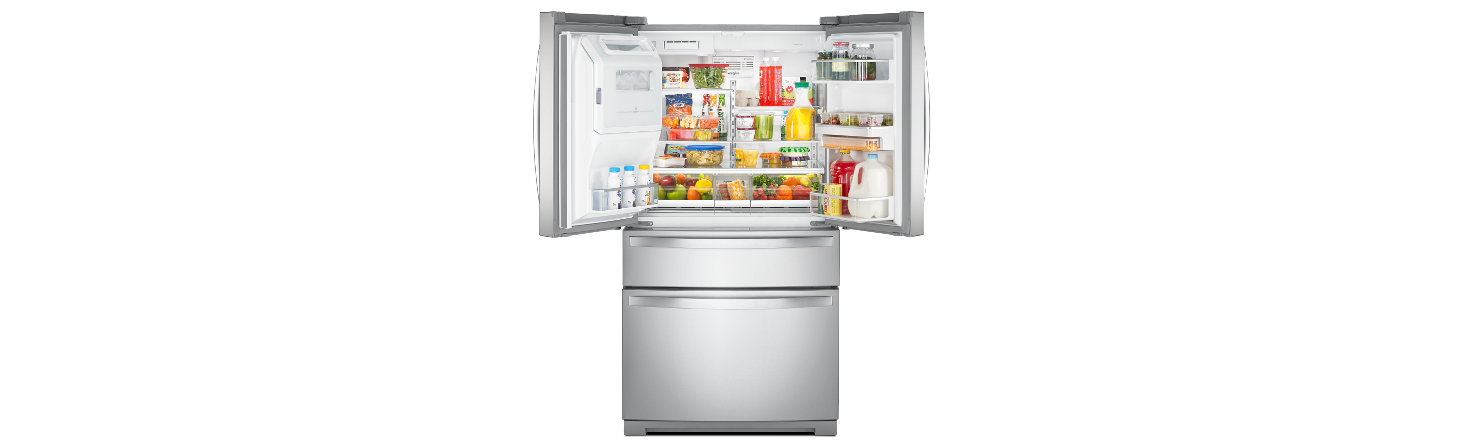 A Whirlpool® French Door 4 Door Refrigerator