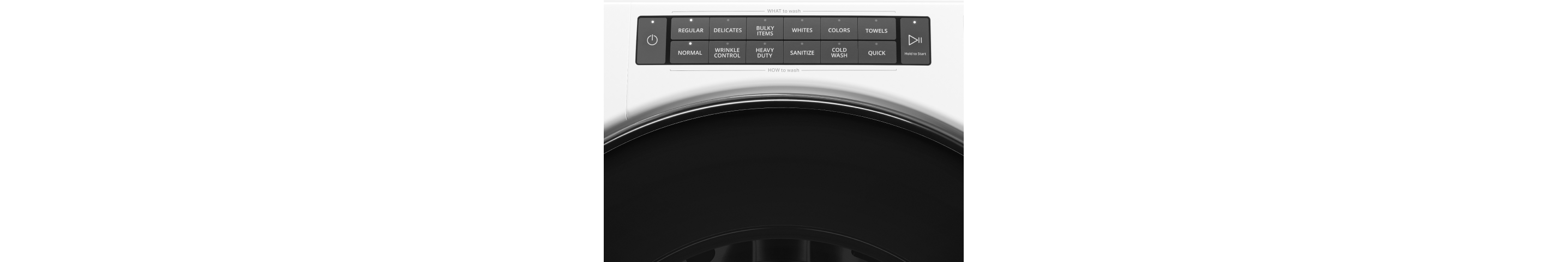 Control panel of a Whirlpool® All-In-One Washer & Dryer