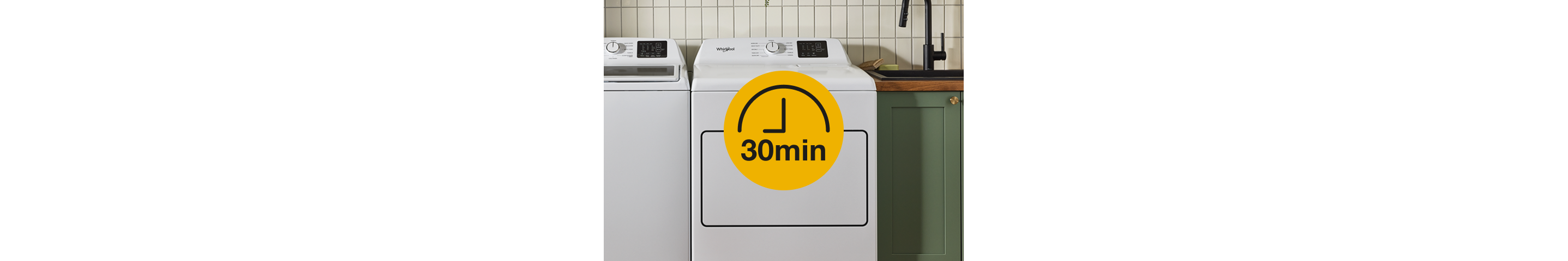 A dryer with the Quick Dry symbol