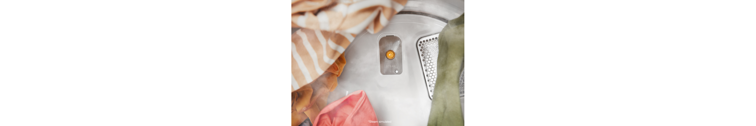 A closeup of the Steam nozzle on a Whirlpool® dryer 