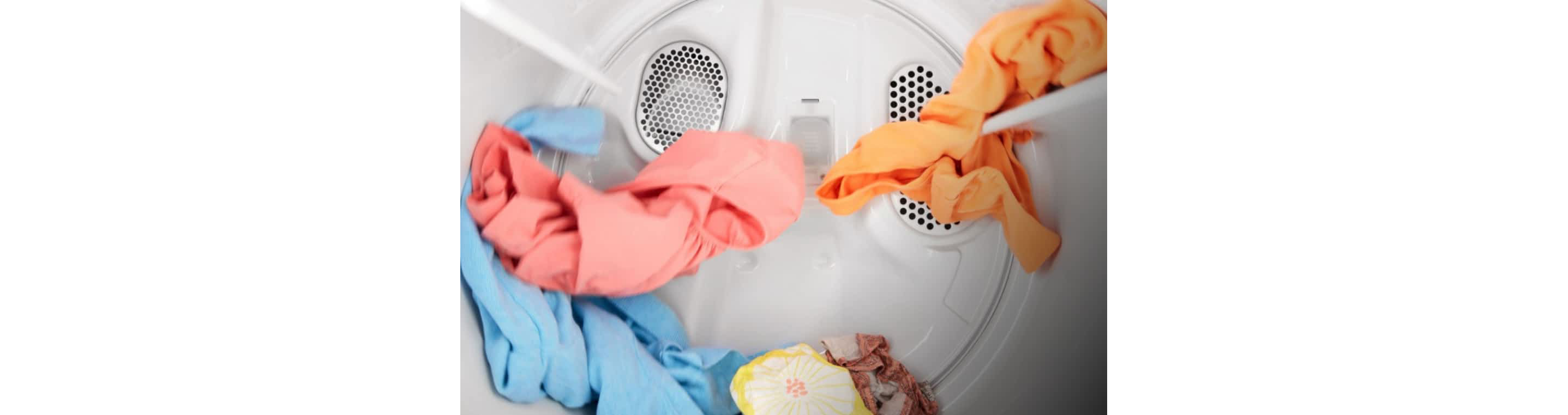 Clothes tumbling inside a dryer