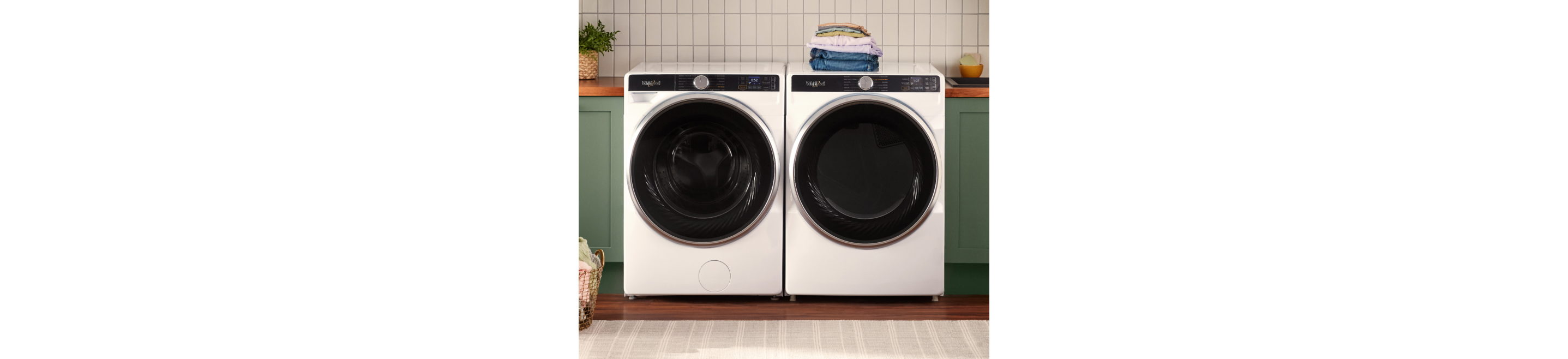A Whirlpool® Front Load Washer and Dryer Pair