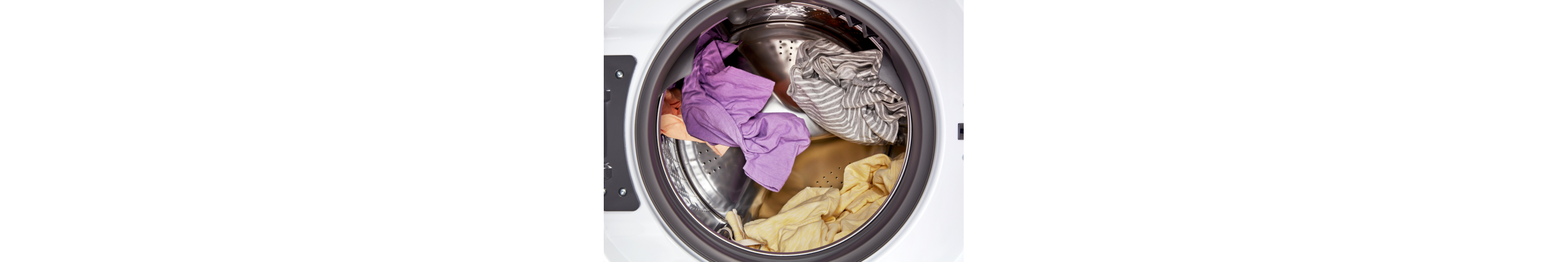 Full load of colorful clothes in a Whirlpool® All-In-One Washer & Dryer