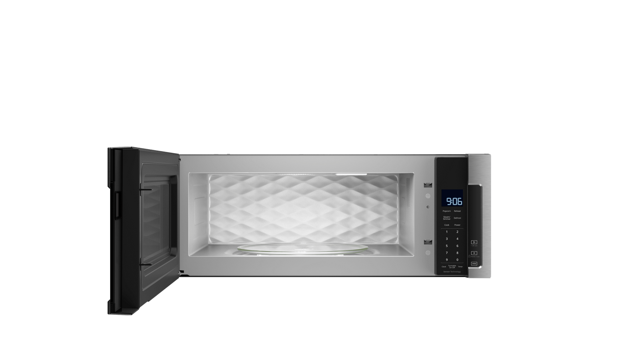 The Whirlpool space-saver microwave design fits under your cabinets.