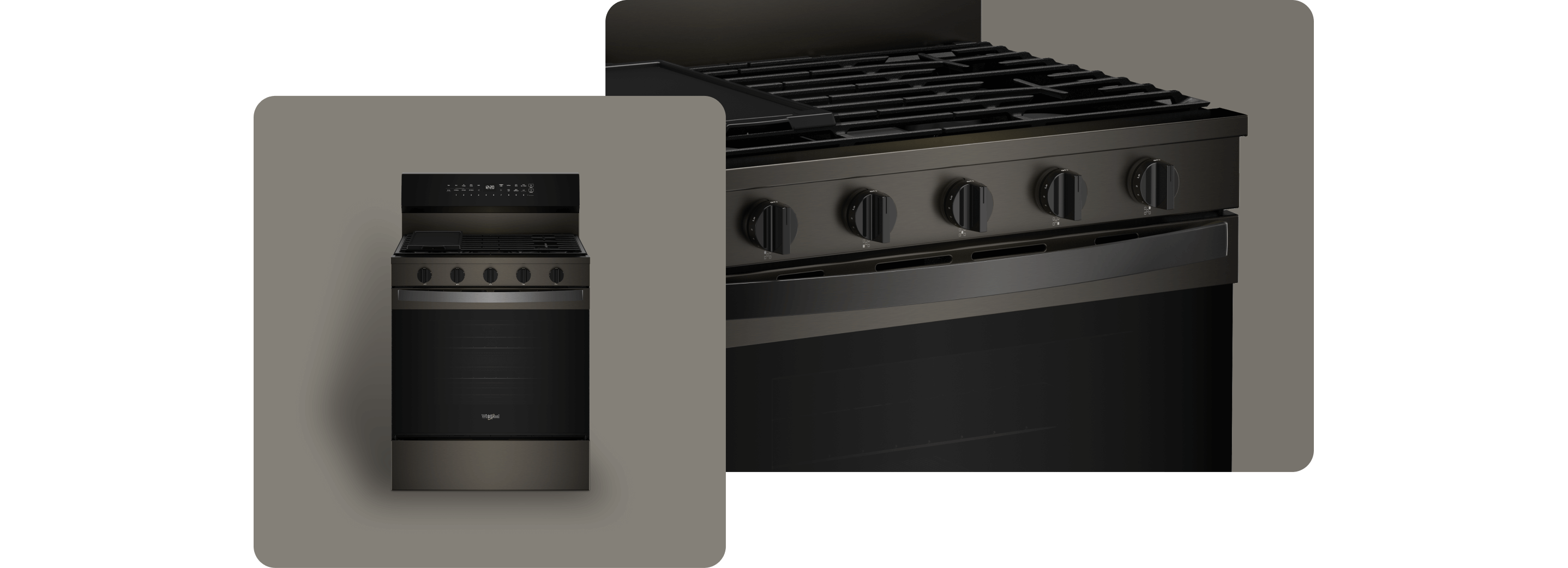 A Whirlpool® Range with a Fingerprint-Resistant Black Stainless Finish