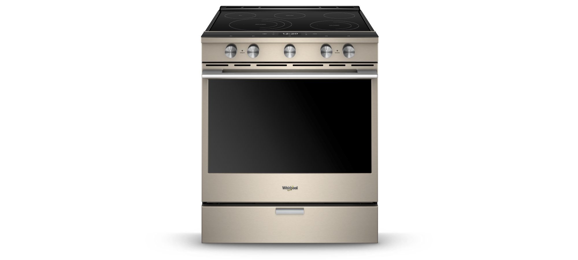 Stainless Steel Whirlpool Gold Electric Cooktop smart slide in electric range