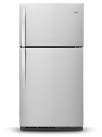Réfrigérateurs à congélateur supérieur Whirlpool.