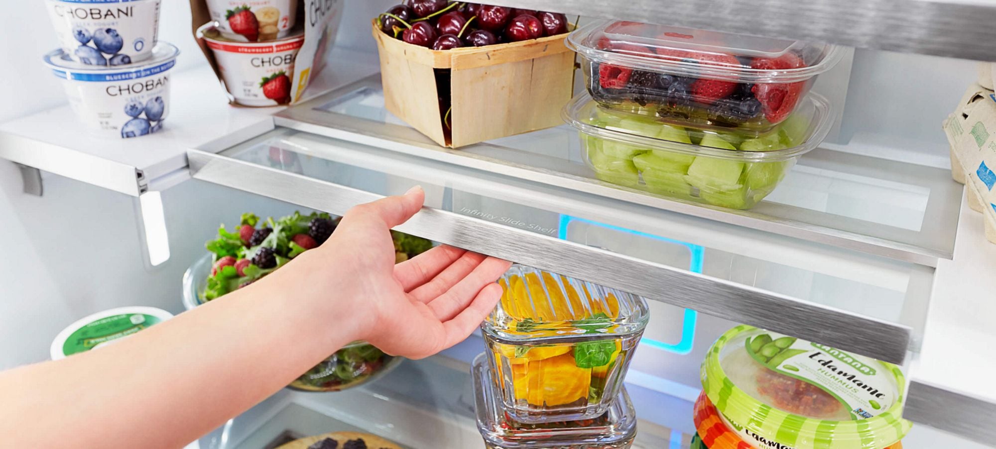 Adjustable refrigerator shelves from Whirlpool.