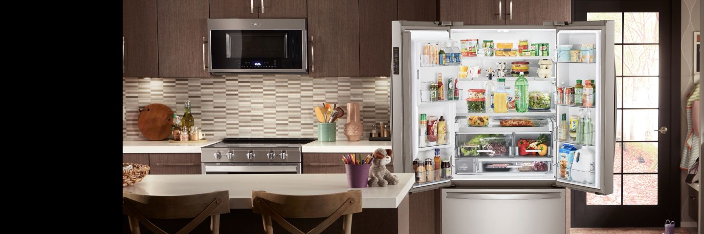 Keep food fresher longer with Whirlpool home refrigeration.