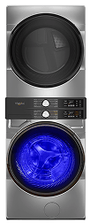 A Whirlpool® Smart Front Load Laundry Tower
