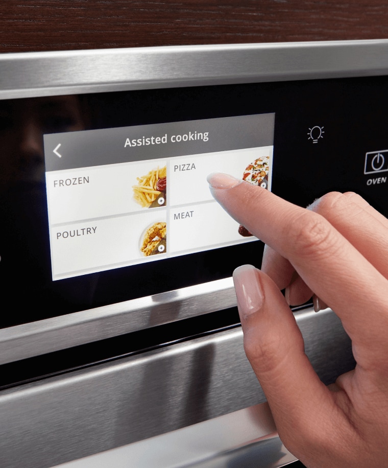 Use the built-in-oven touchscreen for instant
  access to settings for your favorite foods.