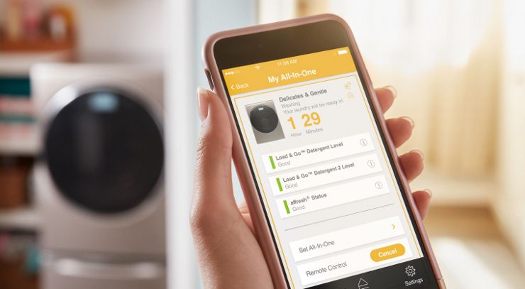 Control washer cycles from the Whirlpool app on your phone.